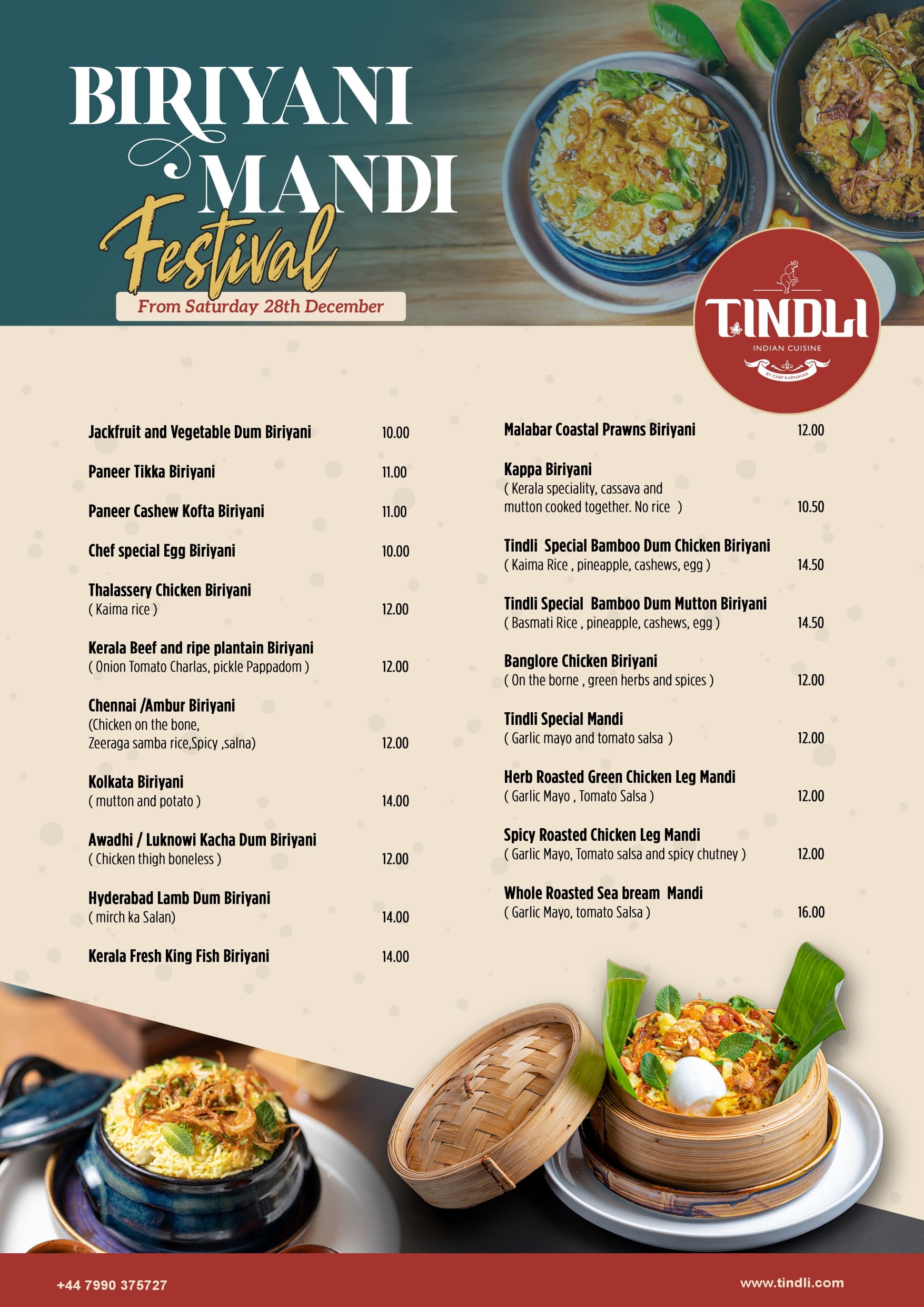 Biryani Fest Special Menu