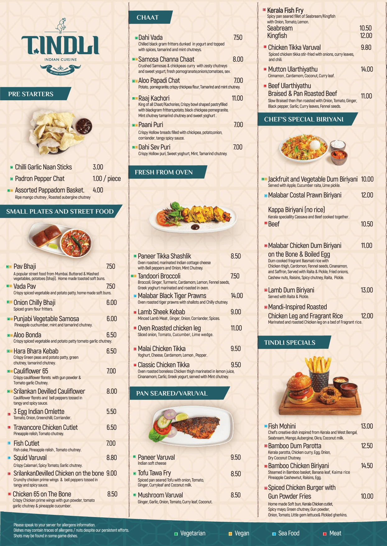Top Indian restaurant menu Croydon London