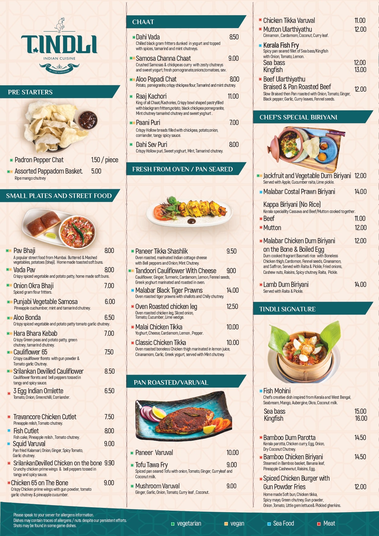 Top Indian restaurant menu Croydon London